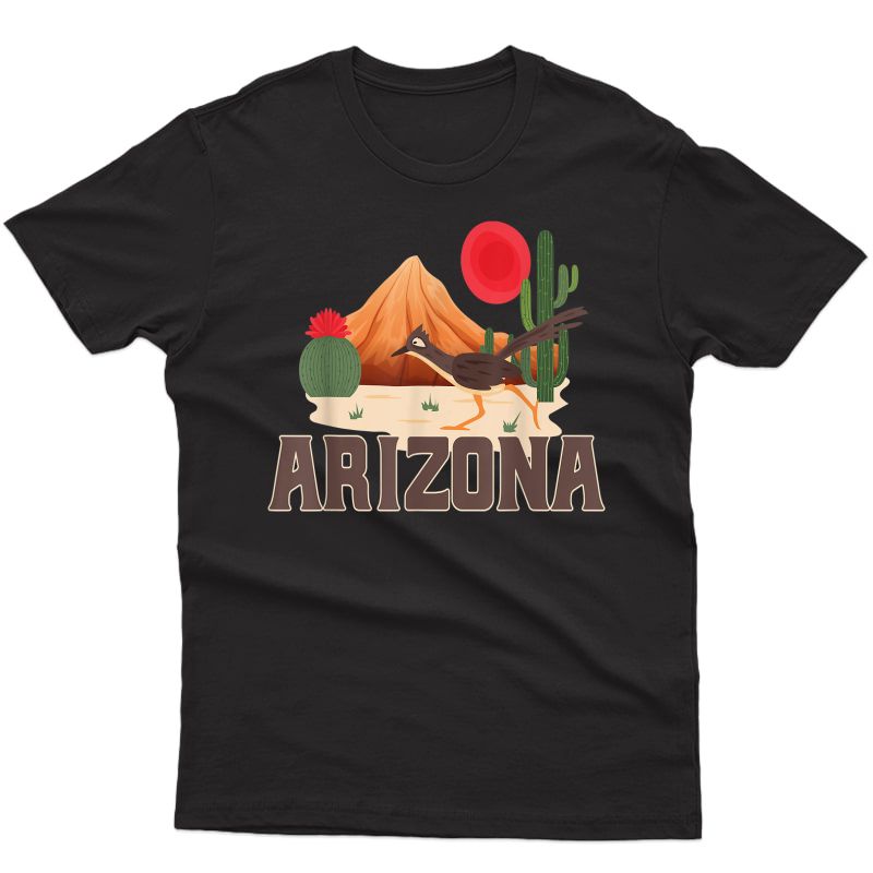 Arizona Roadrunner Retro Boho Desert Cactus T-shirt