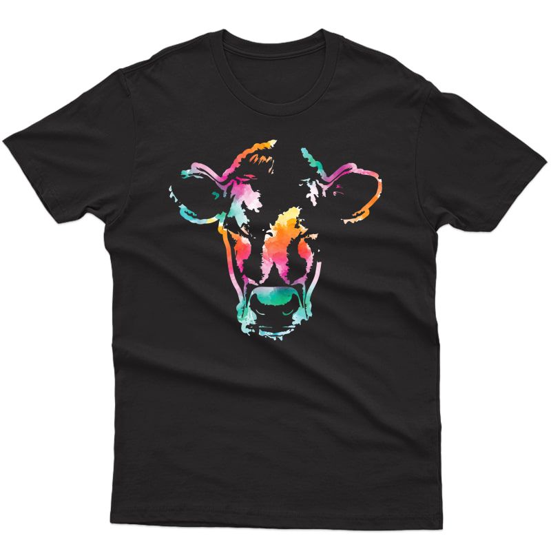 Cow Art Head Gift Watercolor T-shirt