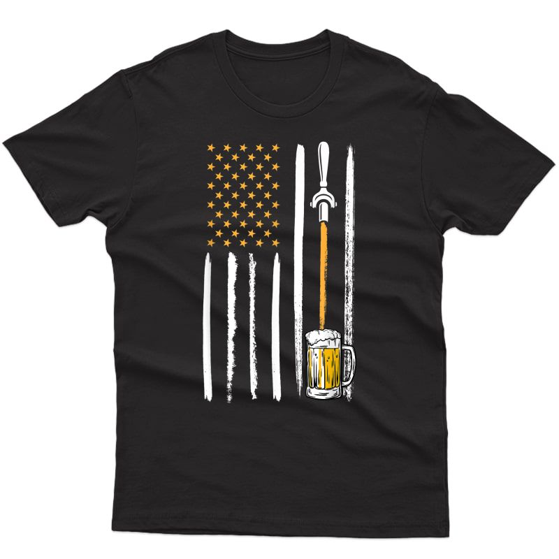 Craft Beer American Flag Usa 4th July Brewery Alcohol Lovers T-shirt
