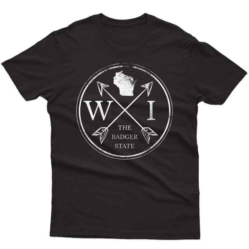Cute Wisconsin Wi The Badger State Map Wisconsin T-shirt