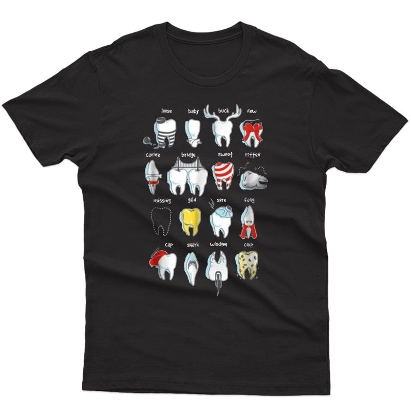 Funny Tooth T Shirt For Dentist Teeth