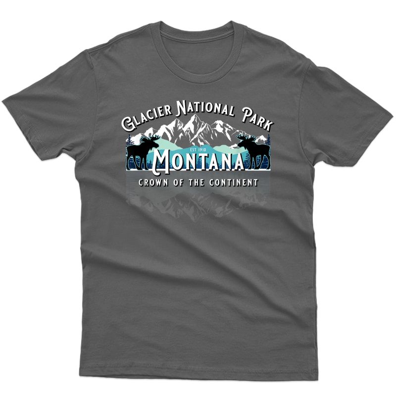 Glacier National Park Montana Moose Hiking Camping Souvenir T-shirt