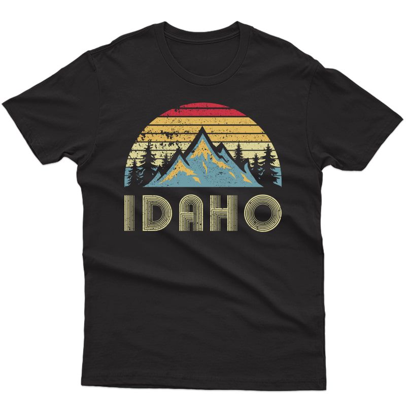 Idaho Retro Vintage Mountains Camping Hiking Shirts