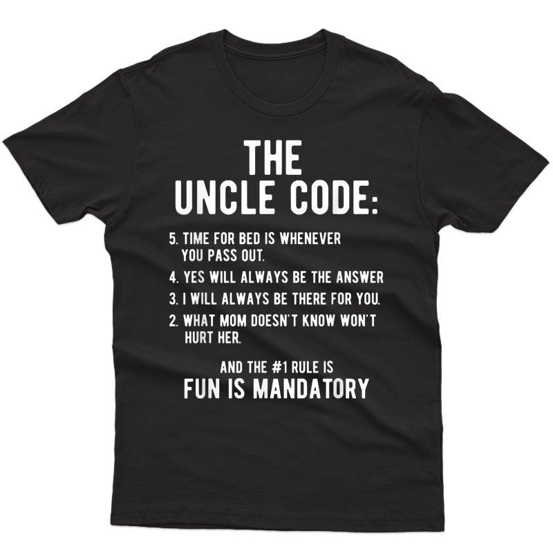 S Funny Uncle Gifts From Niece Nephew The Uncle Code Cool T-shirt