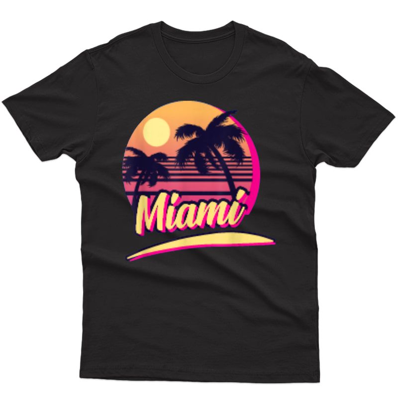 Miami Beach Retro Florida Palm Trees Summer Souvenirs, Gifts T-shirt