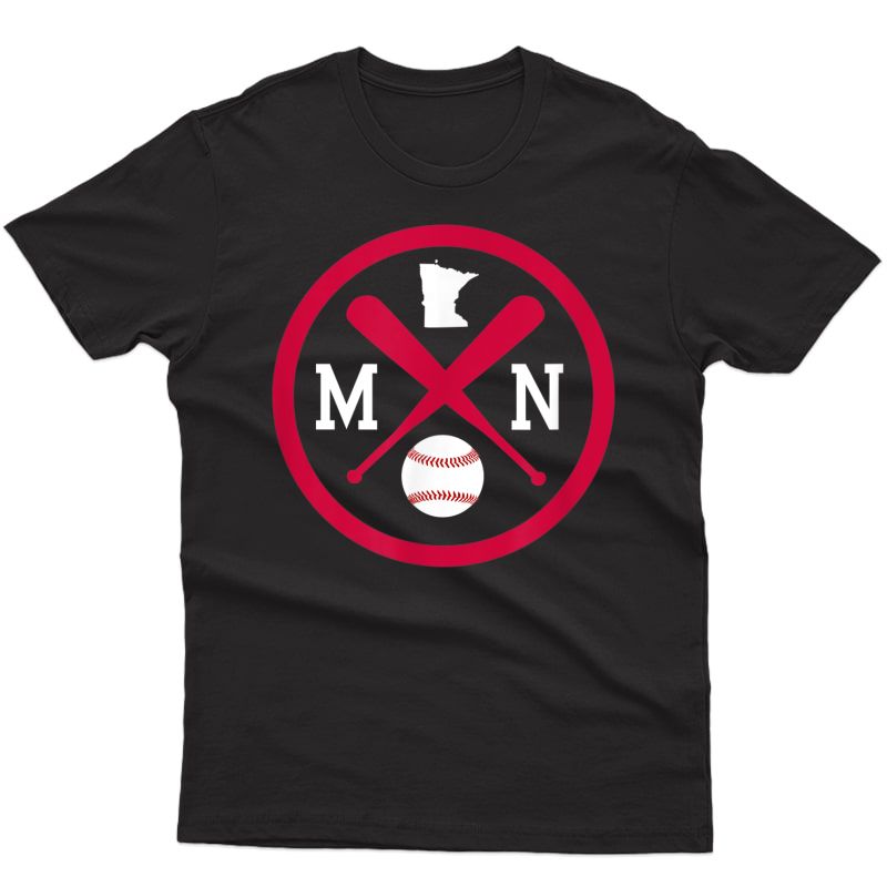 Minnesota Baseball Bats Classic State Outline T-shirt