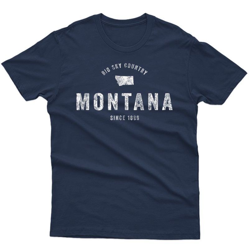 Montana T Shirt Vintage Sports Design Retro Mt Tee