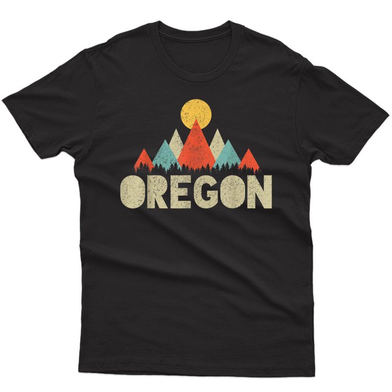 Oregon Vintage Minimal Mountains Nature Hiking Gift T-shirt