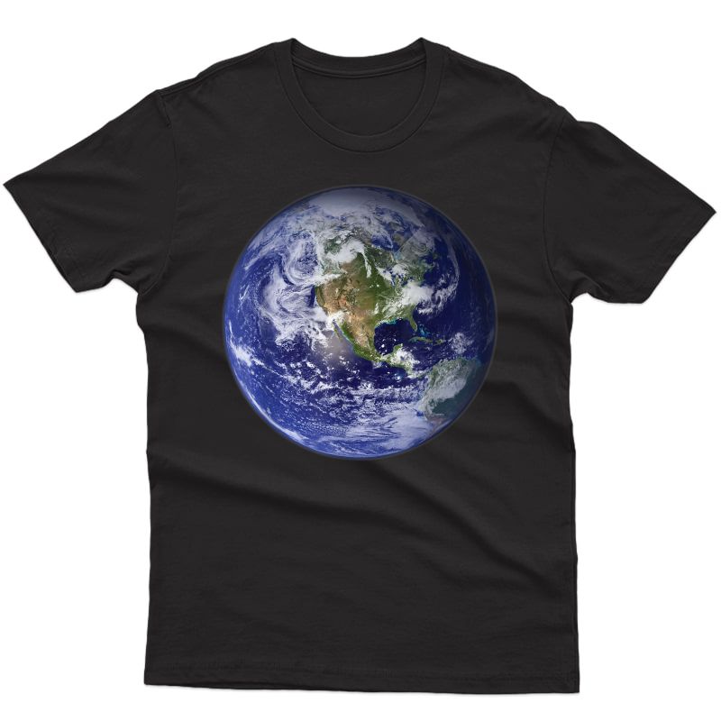 Planet Earth North America Cute Globe Space Globe Clouds T-shirt
