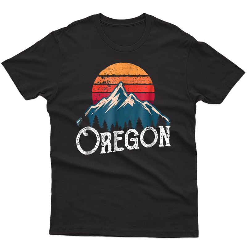 Retro Oregon Or Mountains Outdoor Wildness T-shirt