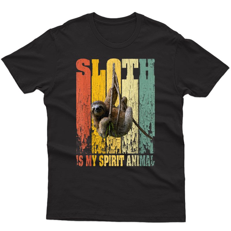 Sloth Is My Spirit Animal Cute Sloth Funny Sloth Lover Gift T-shirt Men Short Sleeve
