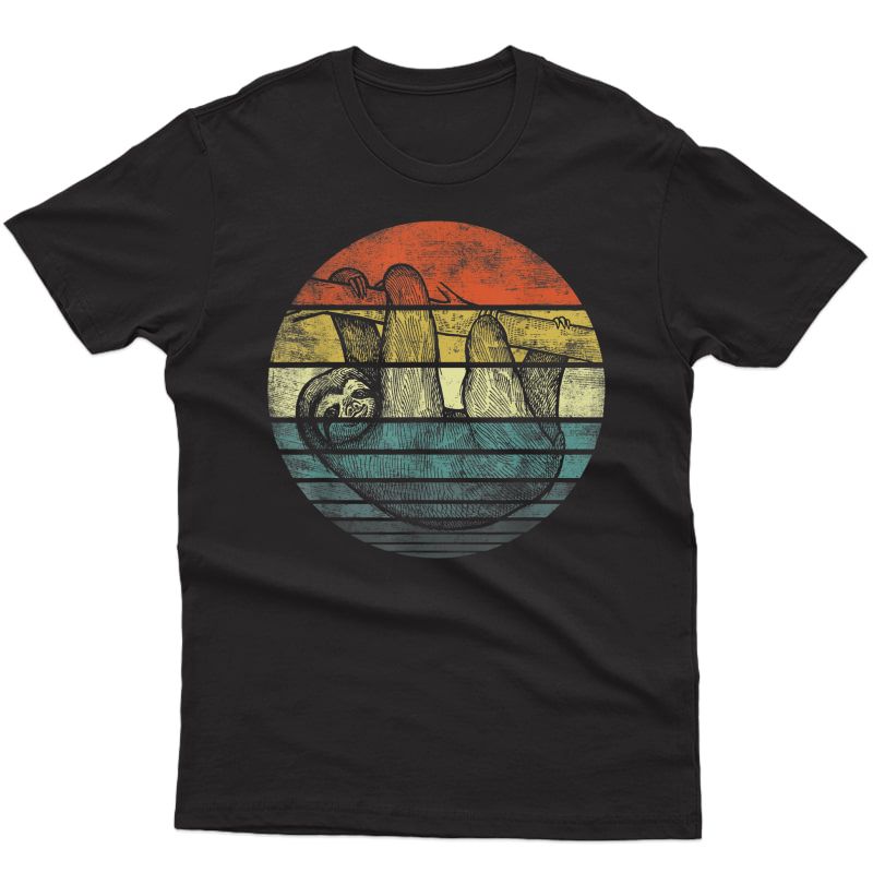 Sloth Lover Gifts Retro Sunset Funny Animal Sloth Silhouette T-shirt