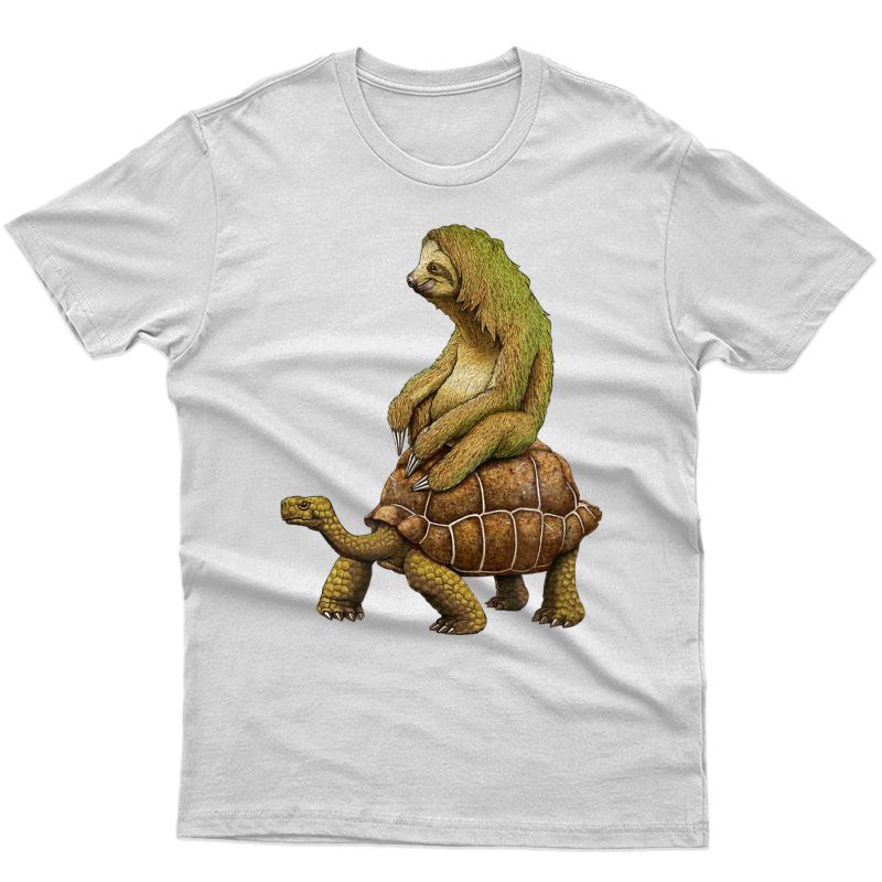 Sloth Riding Tortoise - Sloth Riding Turtle T-shirts