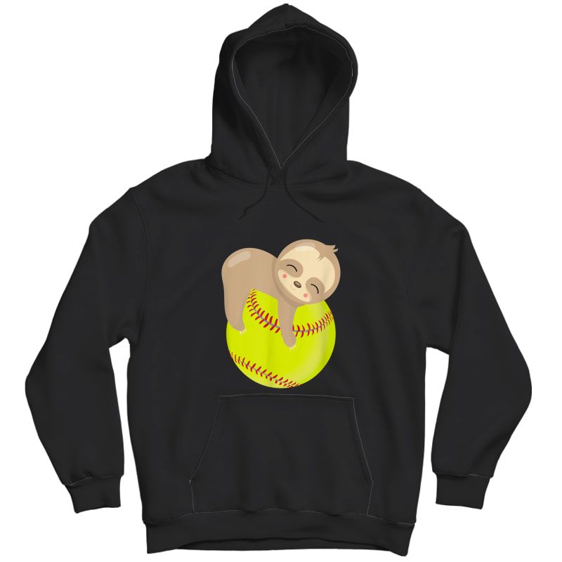 Sloth Softball Shirt - Funny Cute Animal Lover Gift Unisex Pullover Hoodie