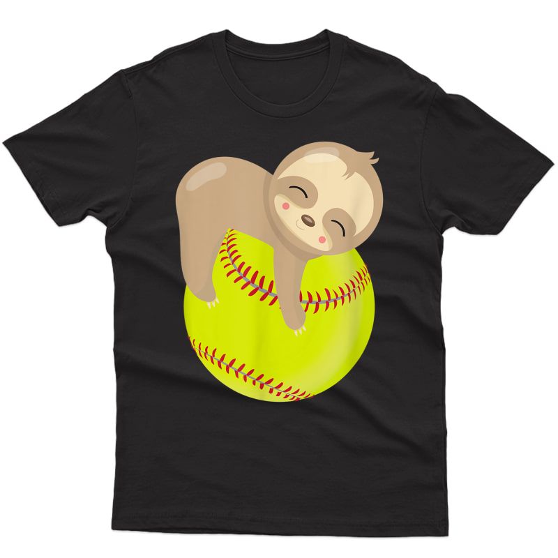 Sloth Softball Shirt - Funny Cute Animal Lover Gift Men Short Sleeve
