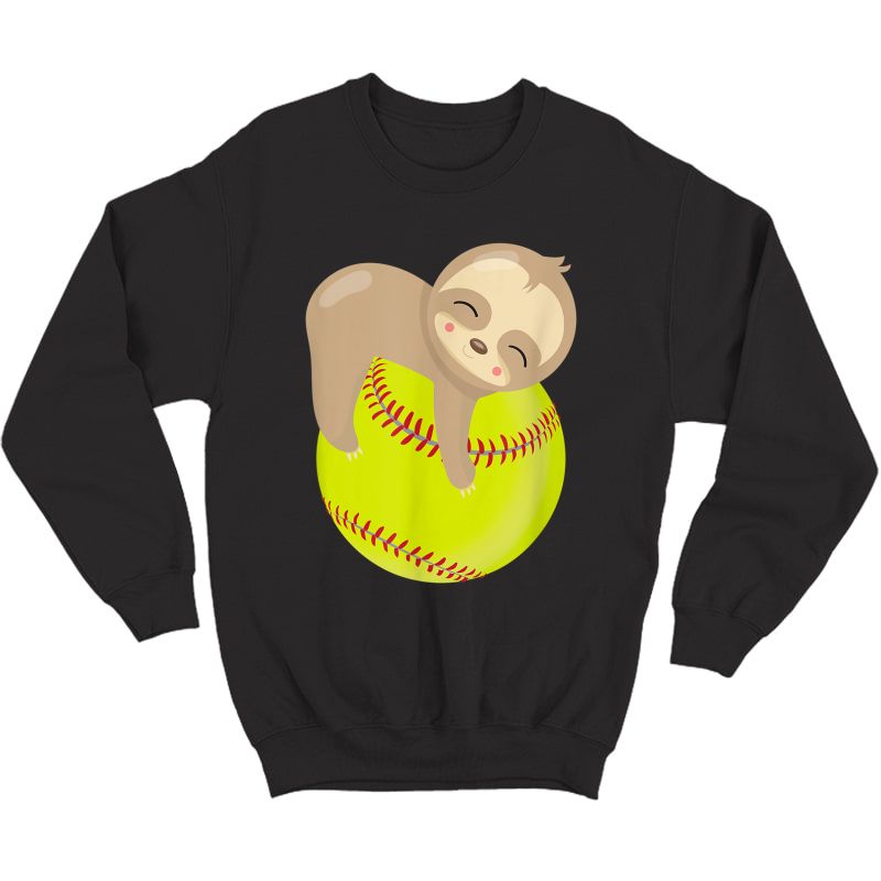 Sloth Softball Shirt - Funny Cute Animal Lover Gift Crewneck Sweater