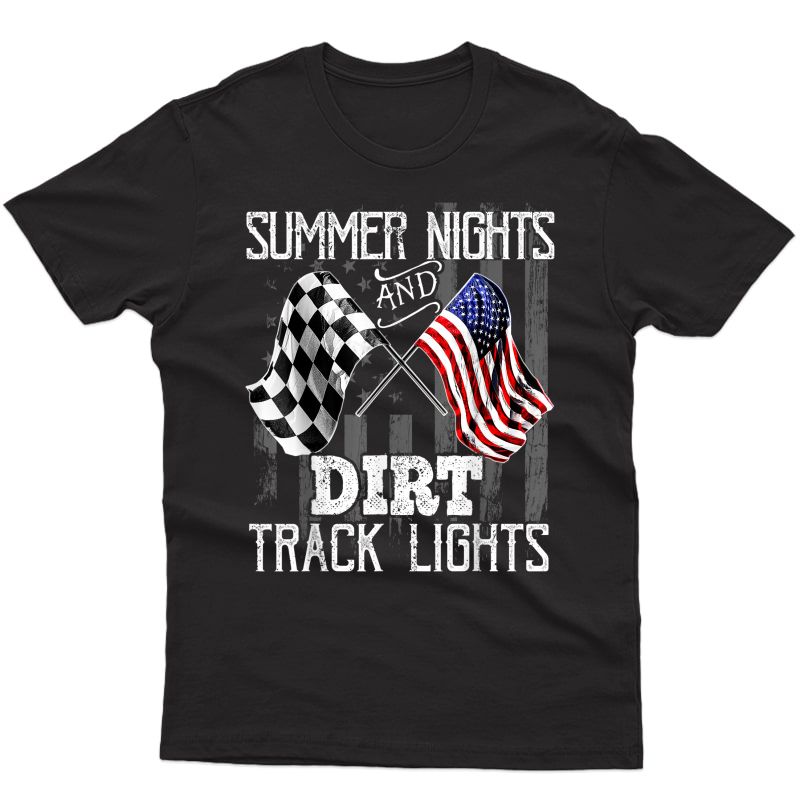 Summer Nights Dirt Track Lights Racing Motocross Gift T-shirt