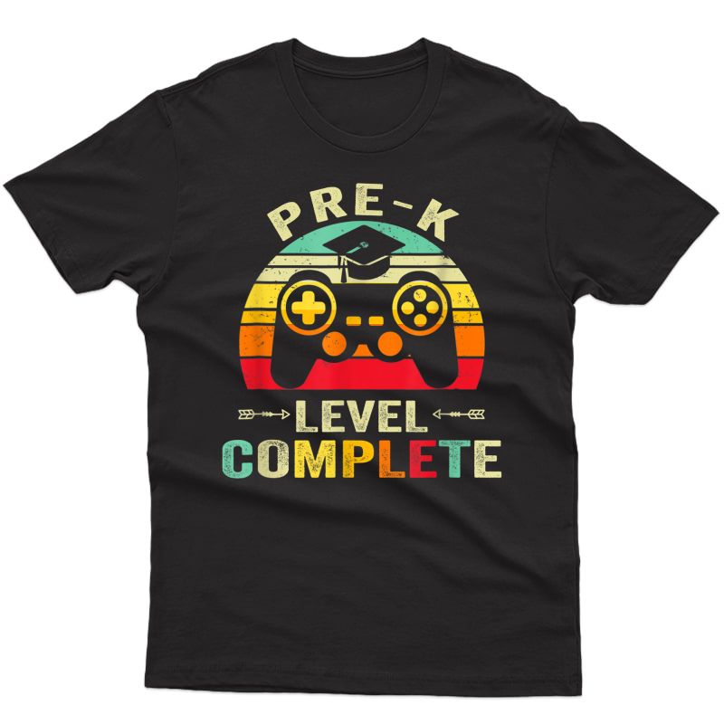 Vintage Gift Pre-k Graduation Level Complete Video Gamer T-shirt