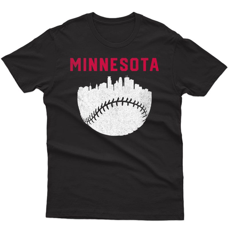 Vintage Mpls Minnesota Skyline Baseball Graphic Ts